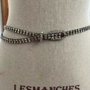 Vintage rhinestone double stranded belt